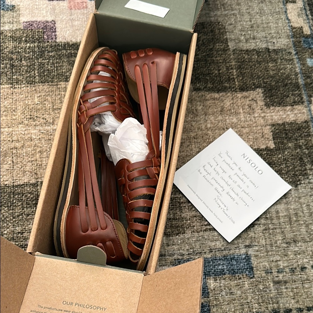 Nisolo Leather Huarache Flats